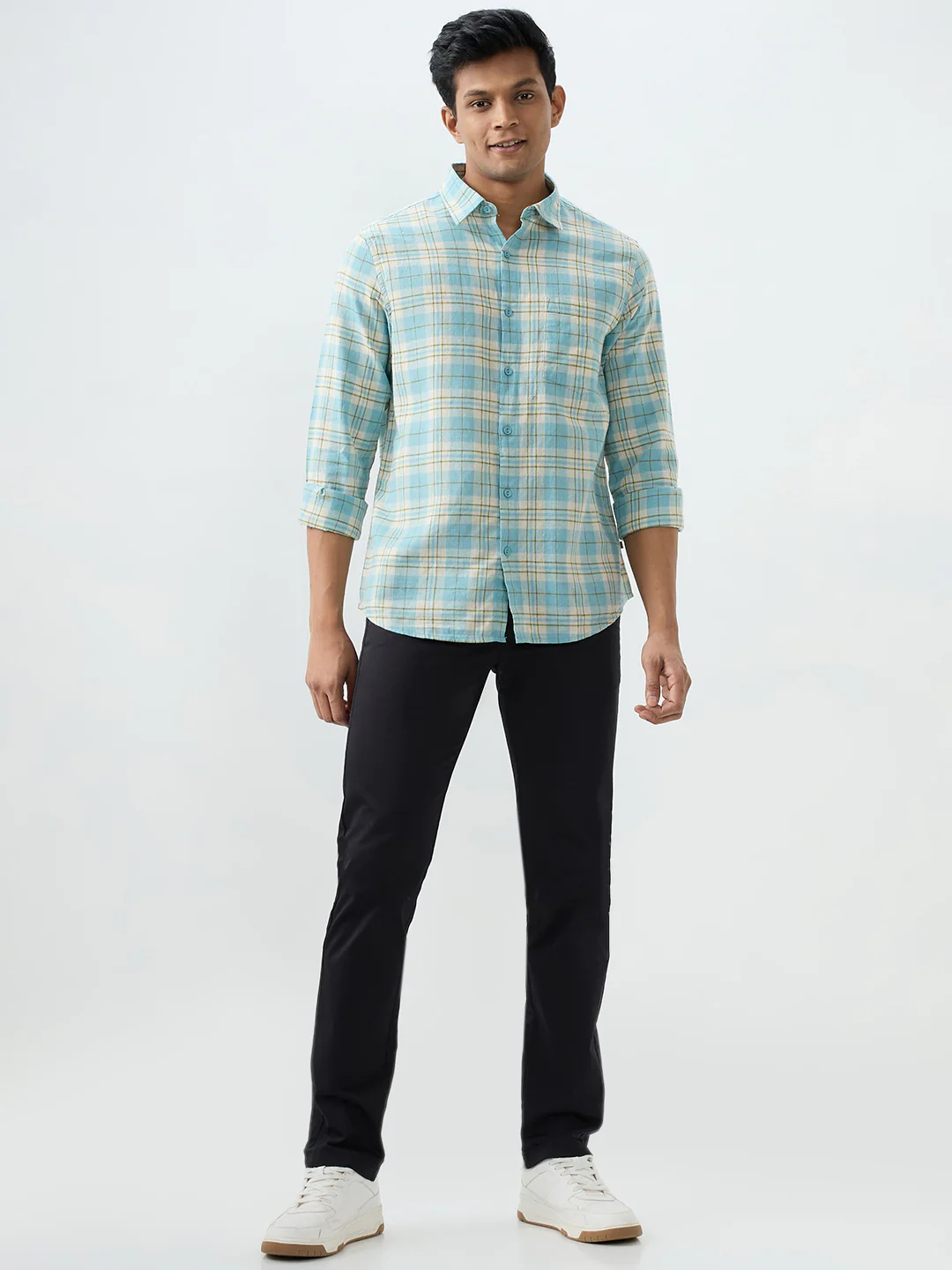 Men Shirt Blue Slim Fit - Image 5