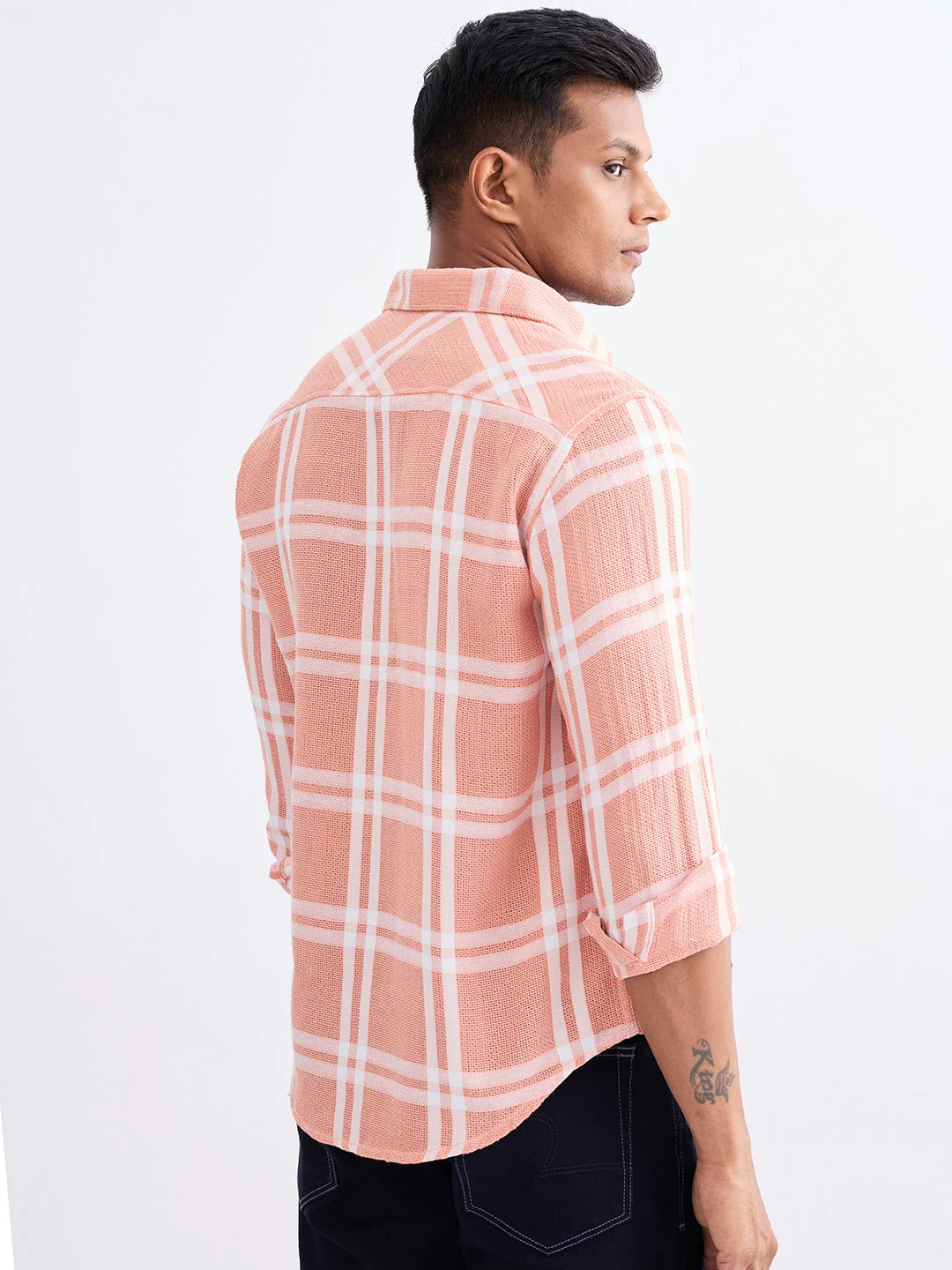 Men Shirt Pink Slim Fit - Image 4