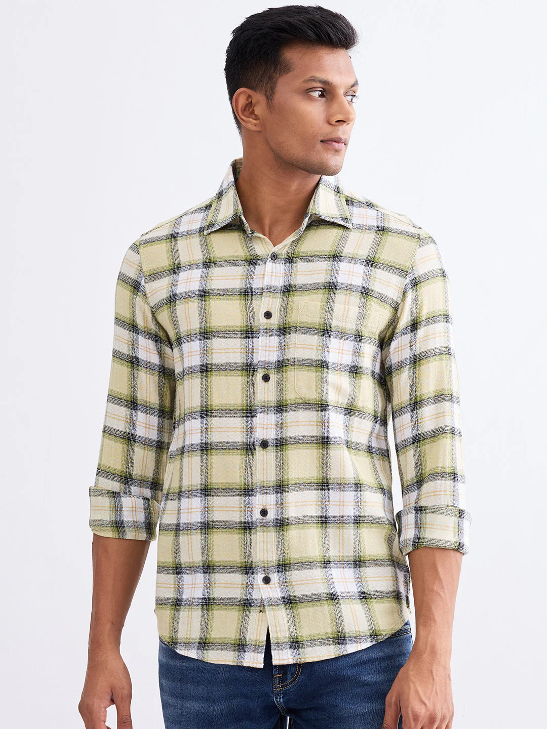 Men Shirt Green Slim Fit