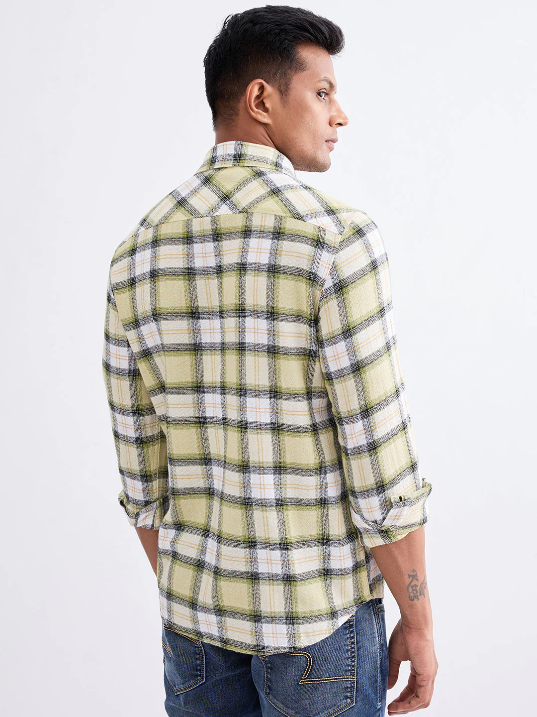 Men Shirt Green Slim Fit - Image 5