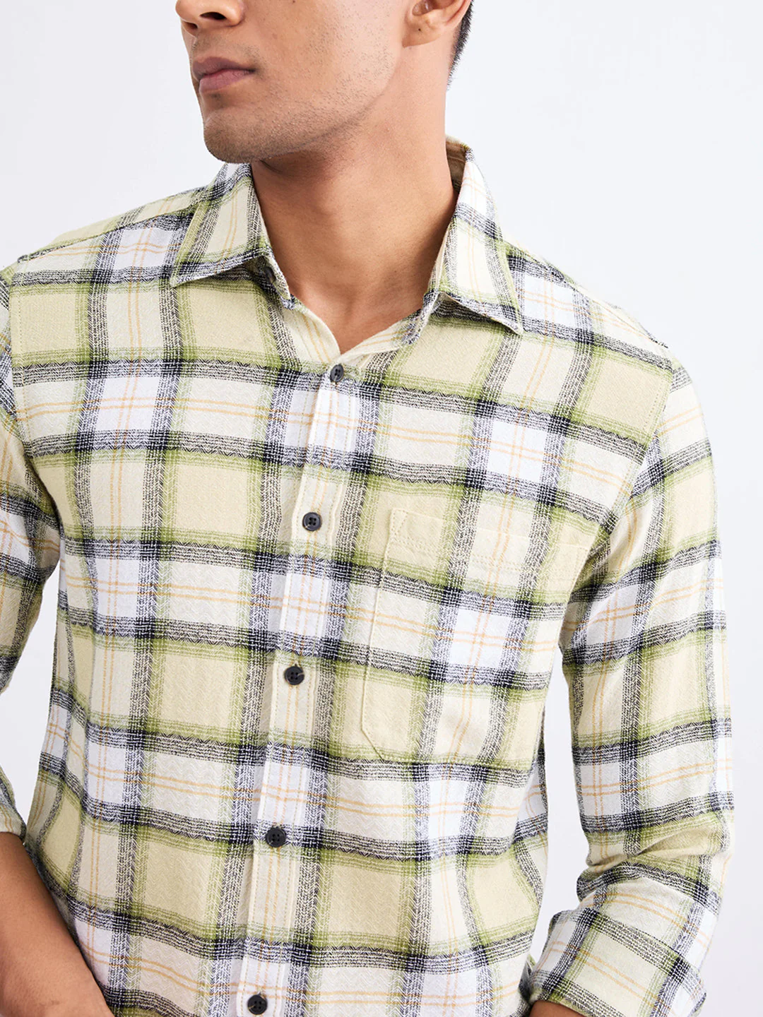 Men Shirt Green Slim Fit - Image 6