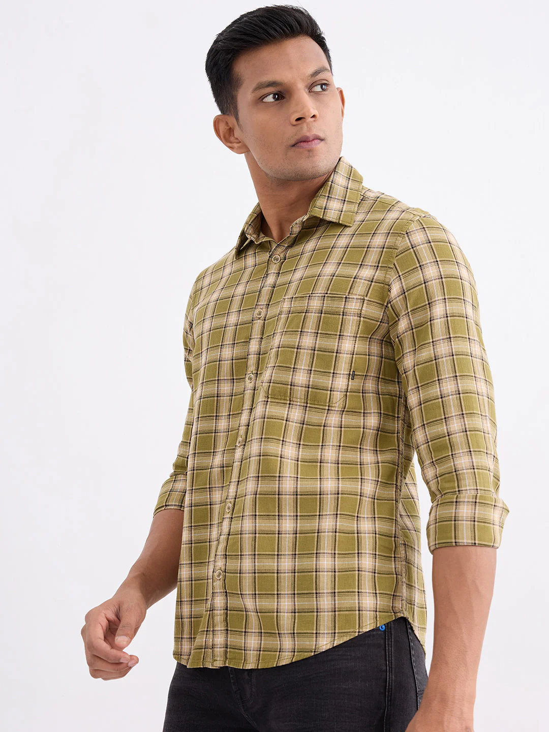 Men Shirt Green Slim Fit