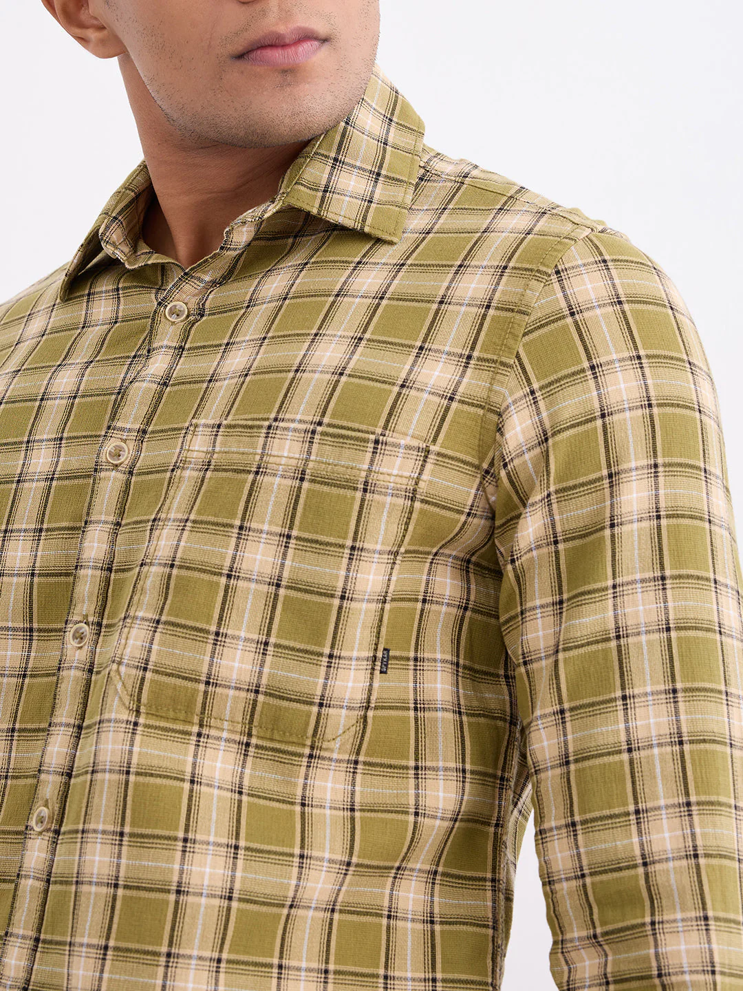 Men Shirt Green Slim Fit - Image 6