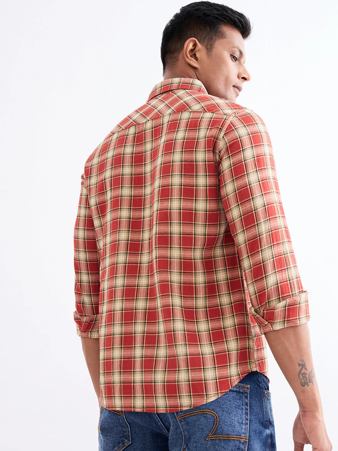 Men Shirt Red Slim Fit - Image 4