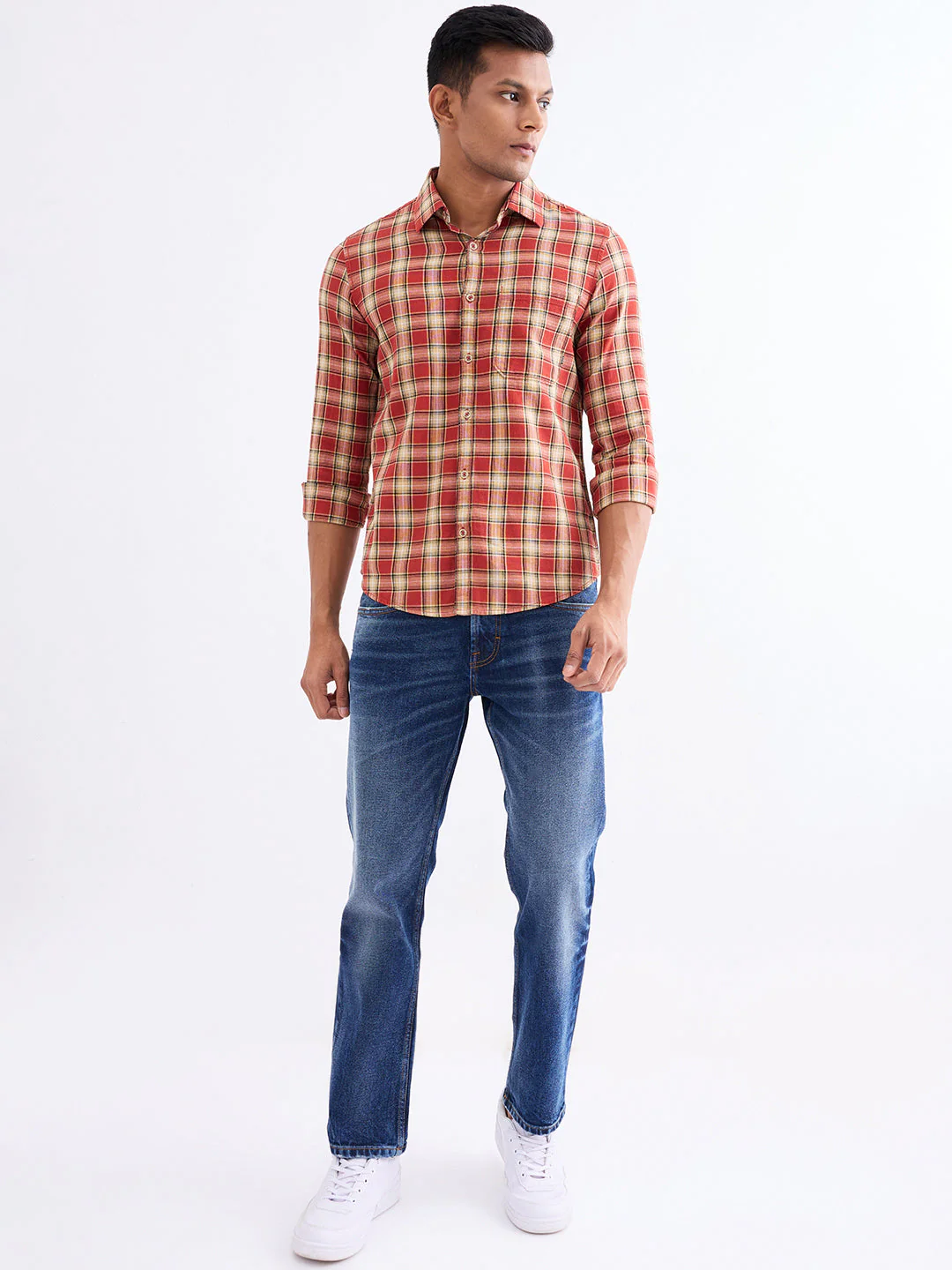 Men Shirt Red Slim Fit - Image 5