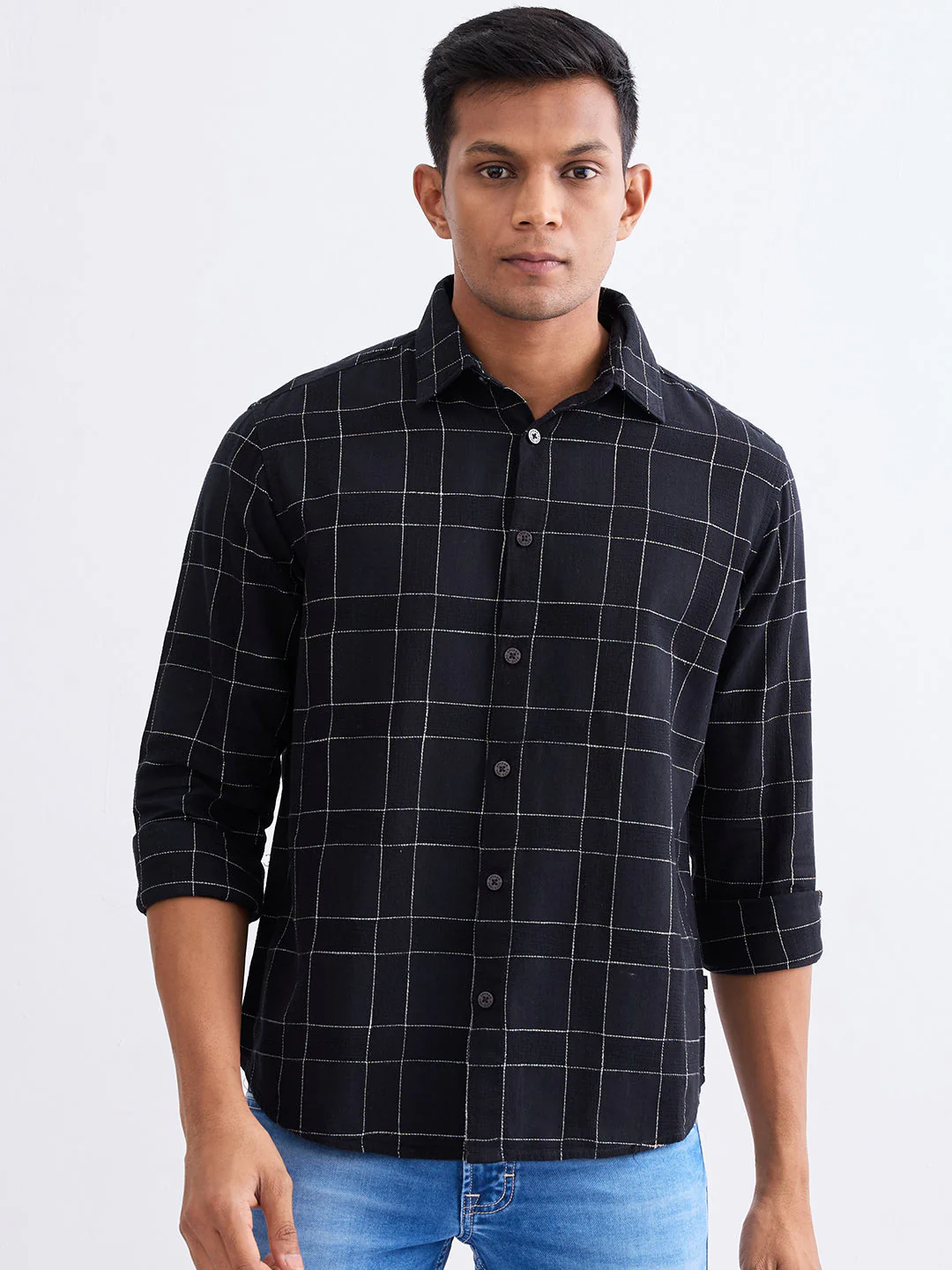 Men Shirt Black Slim Fit - Image 2
