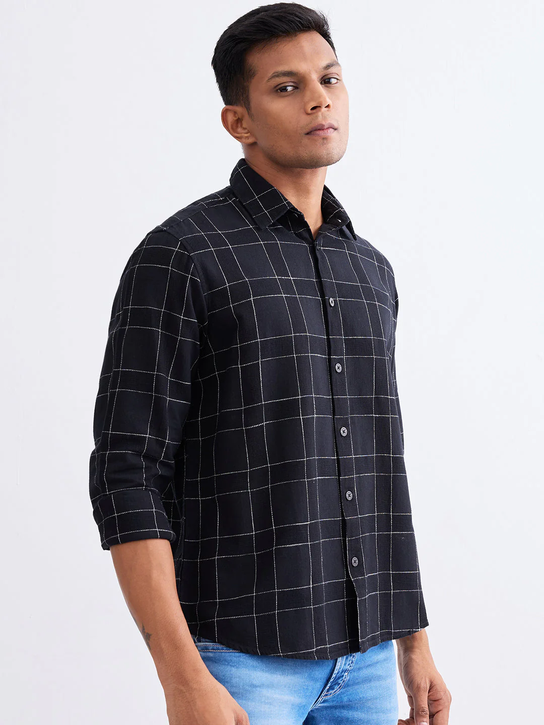 Men Shirt Black Slim Fit - Image 3