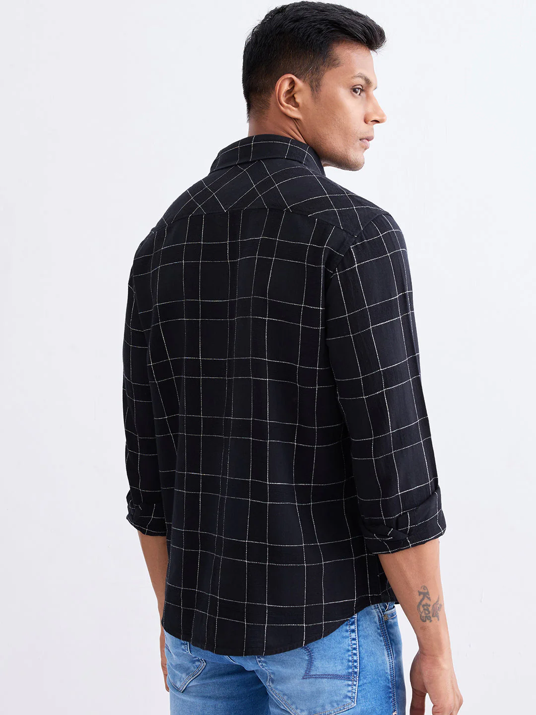 Men Shirt Black Slim Fit - Image 4