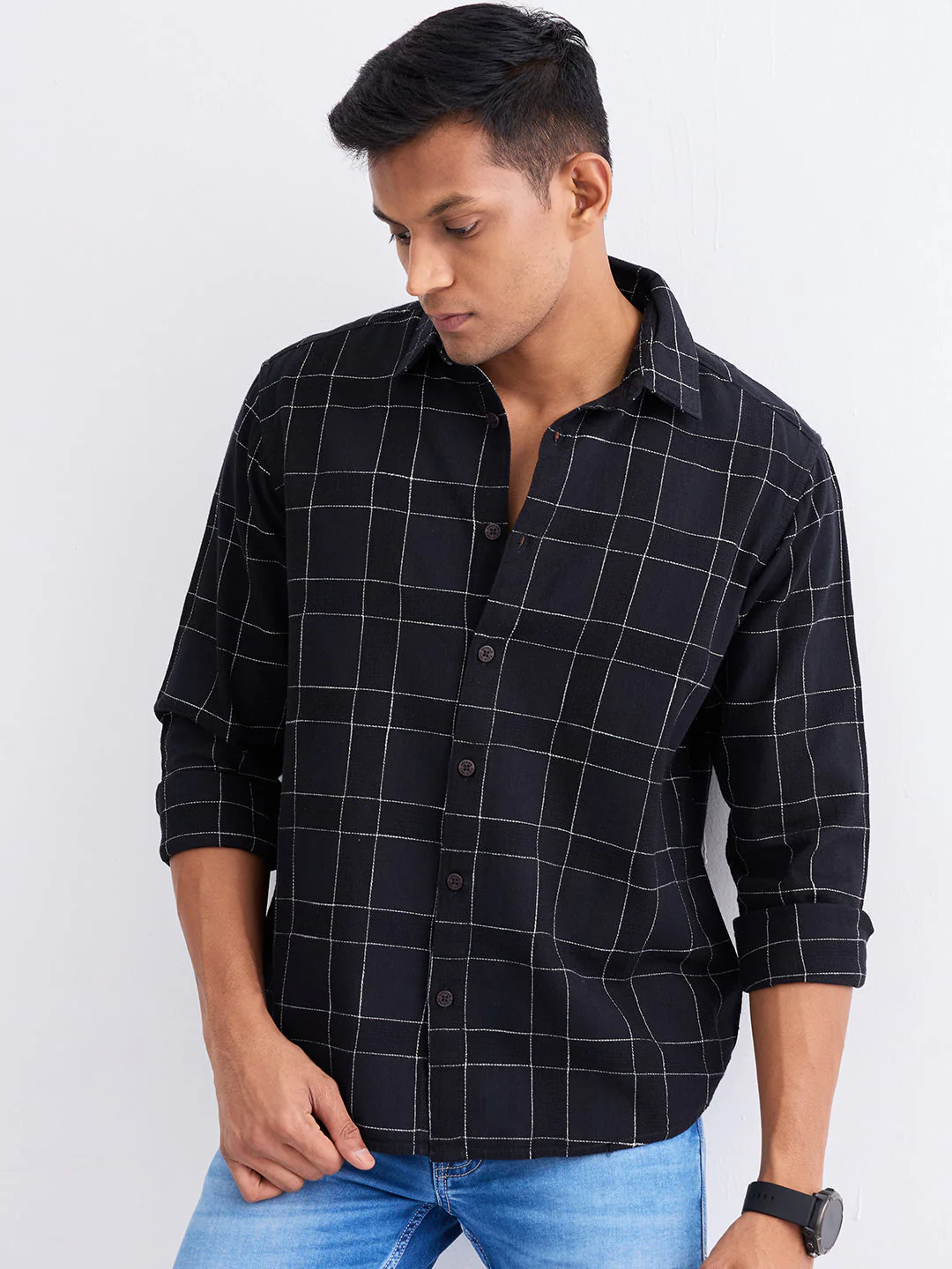 Men Shirt Black Slim Fit - Image 8