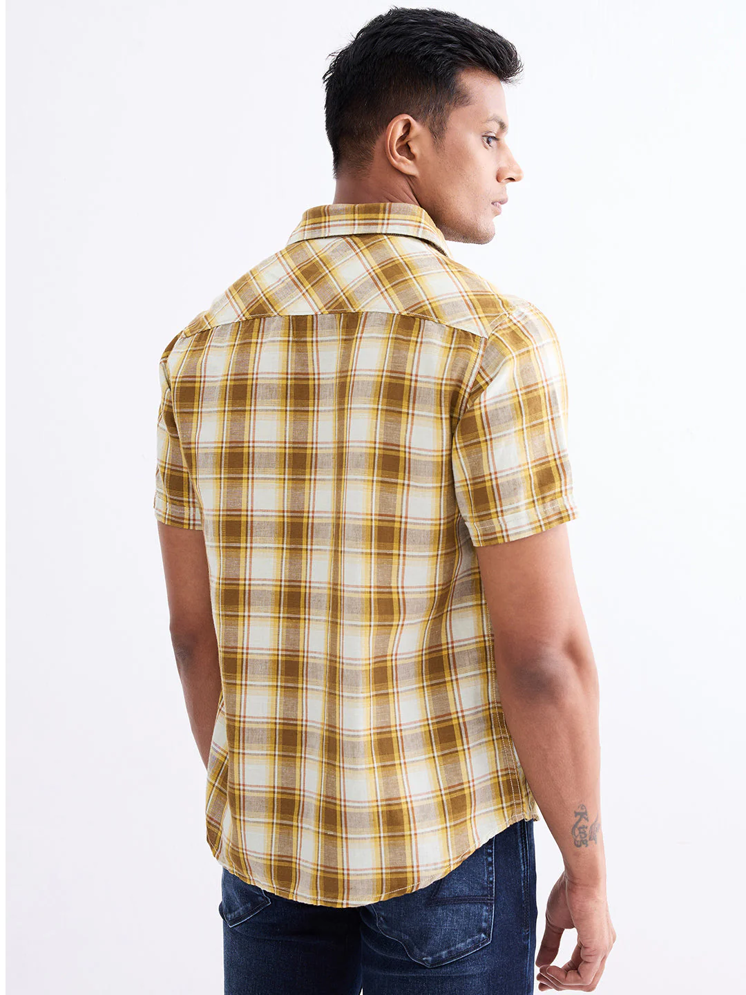 Men Shirt Grey Slim Fit - Image 4