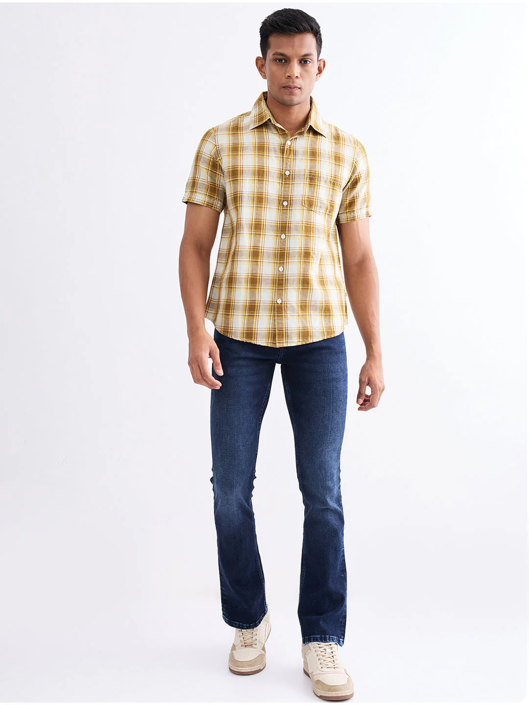 Men Shirt Grey Slim Fit - Image 5