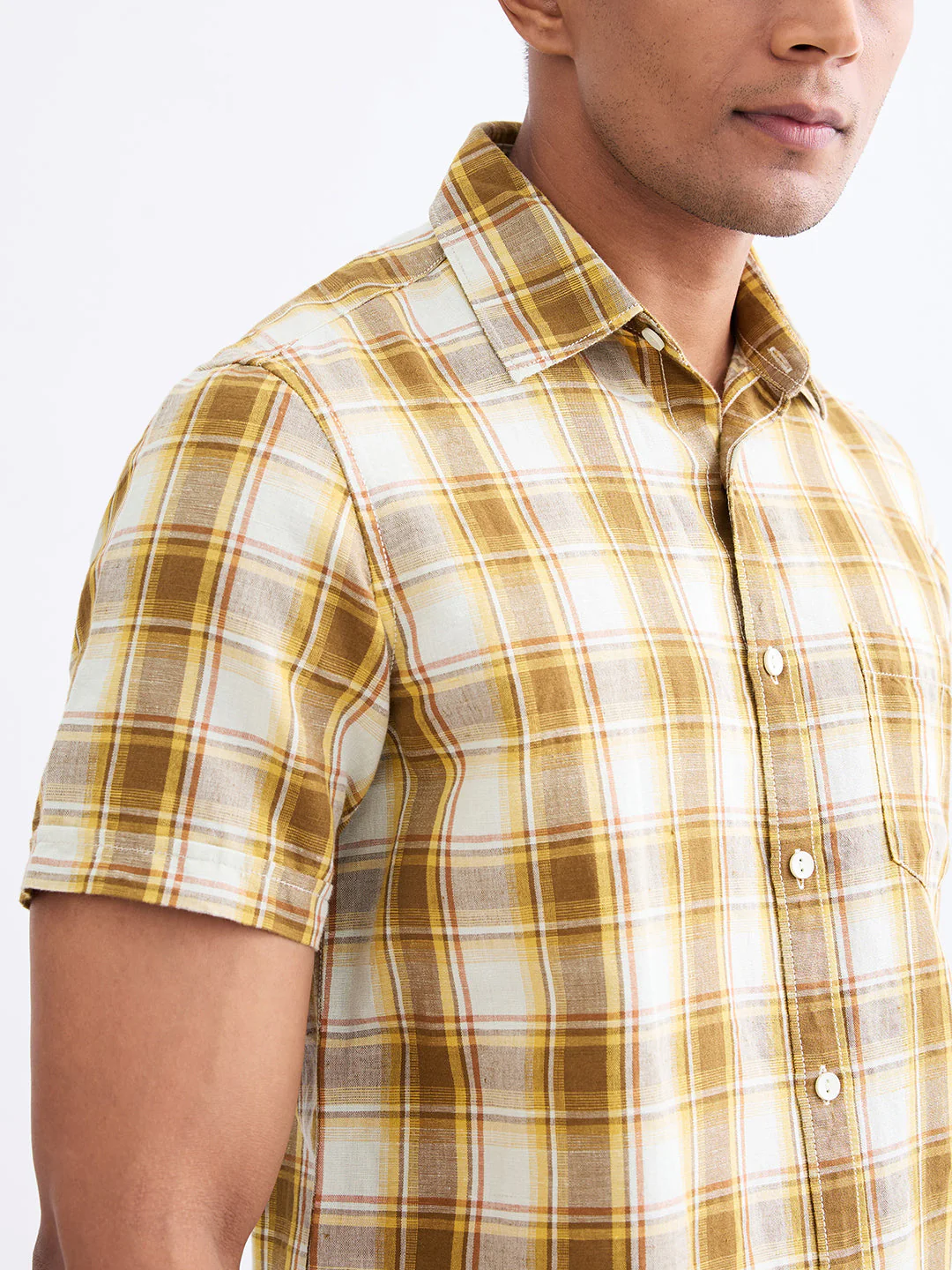 Men Shirt Grey Slim Fit - Image 6