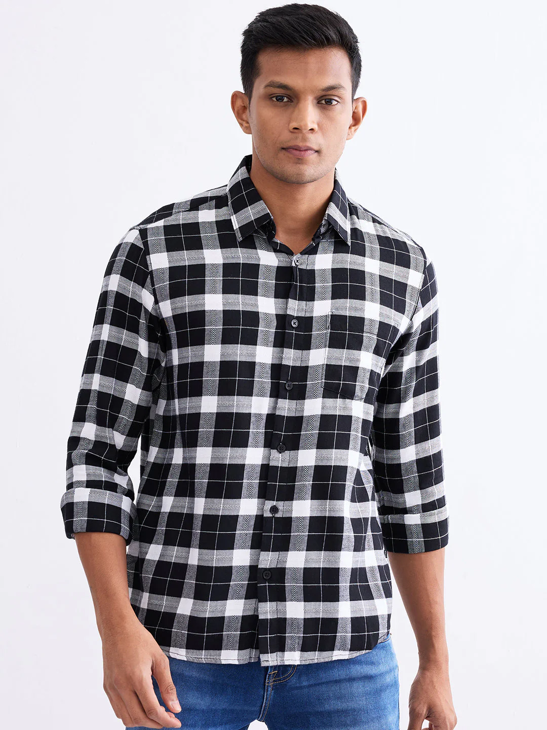 Men Shirt Black Slim Fit - Image 2
