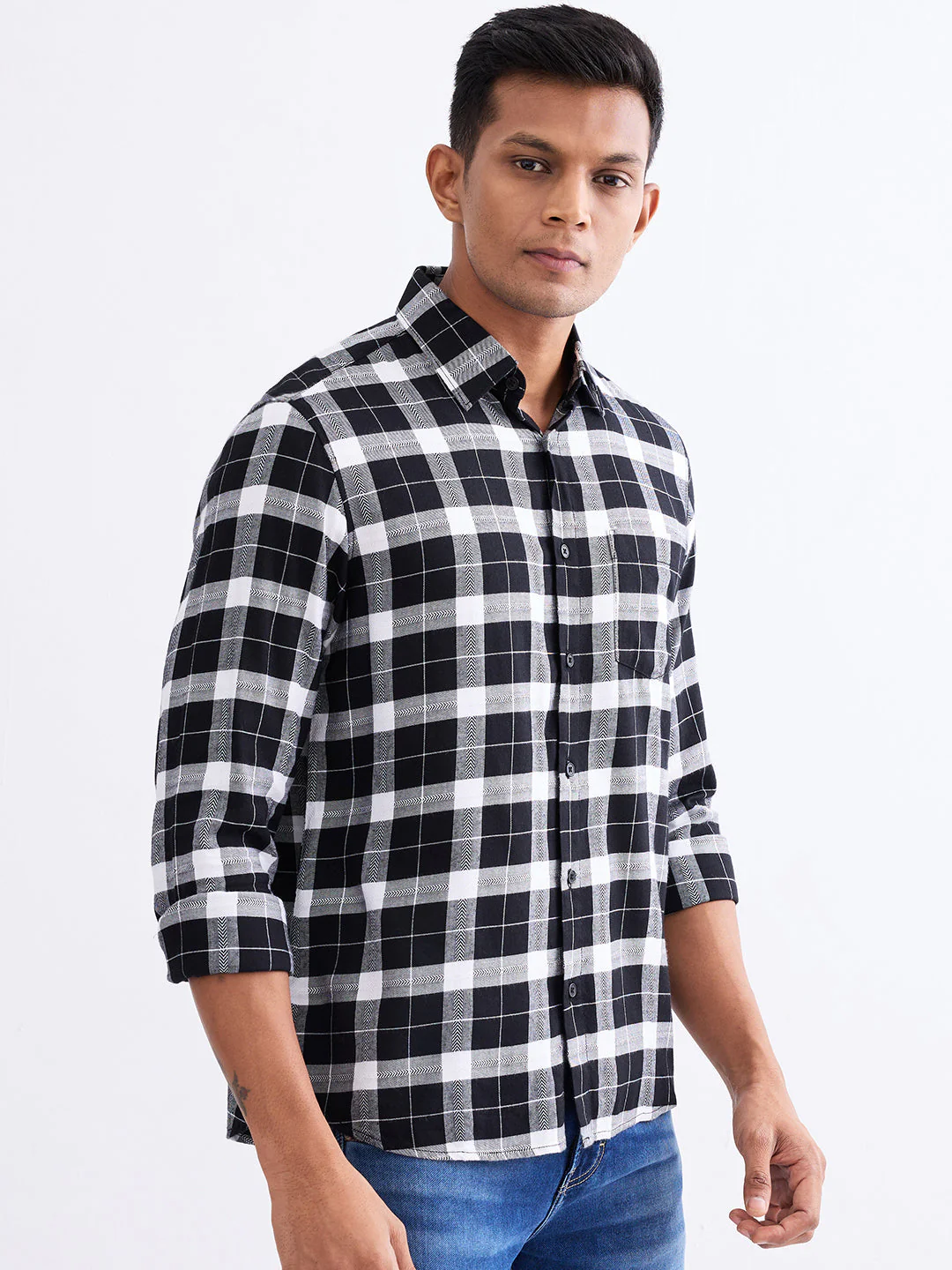 Men Shirt Black Slim Fit - Image 3