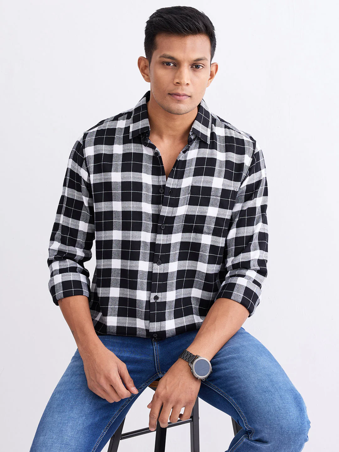 Men Shirt Black Slim Fit - Image 7