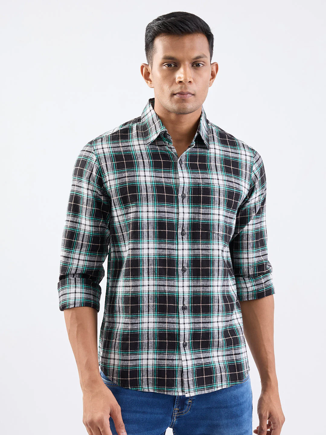 Men Shirt Black Slim Fit - Image 2