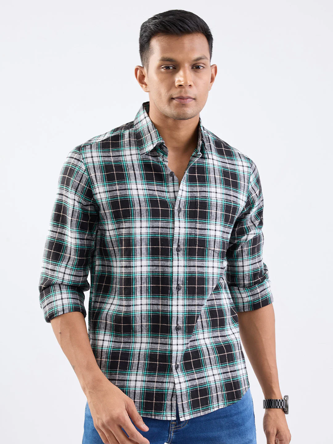 Men Shirt Black Slim Fit - Image 7