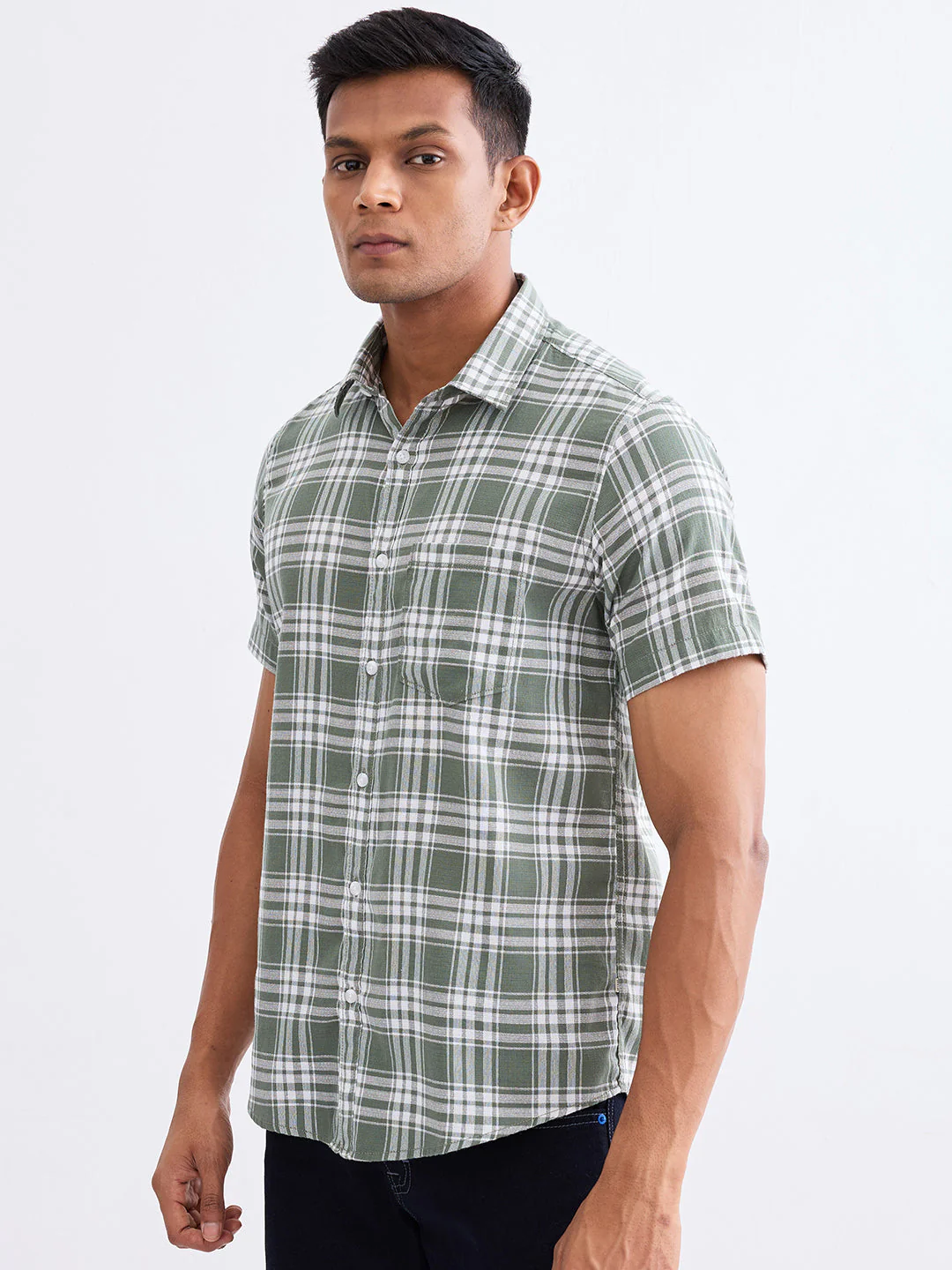 Men Shirt Green Slim Fit