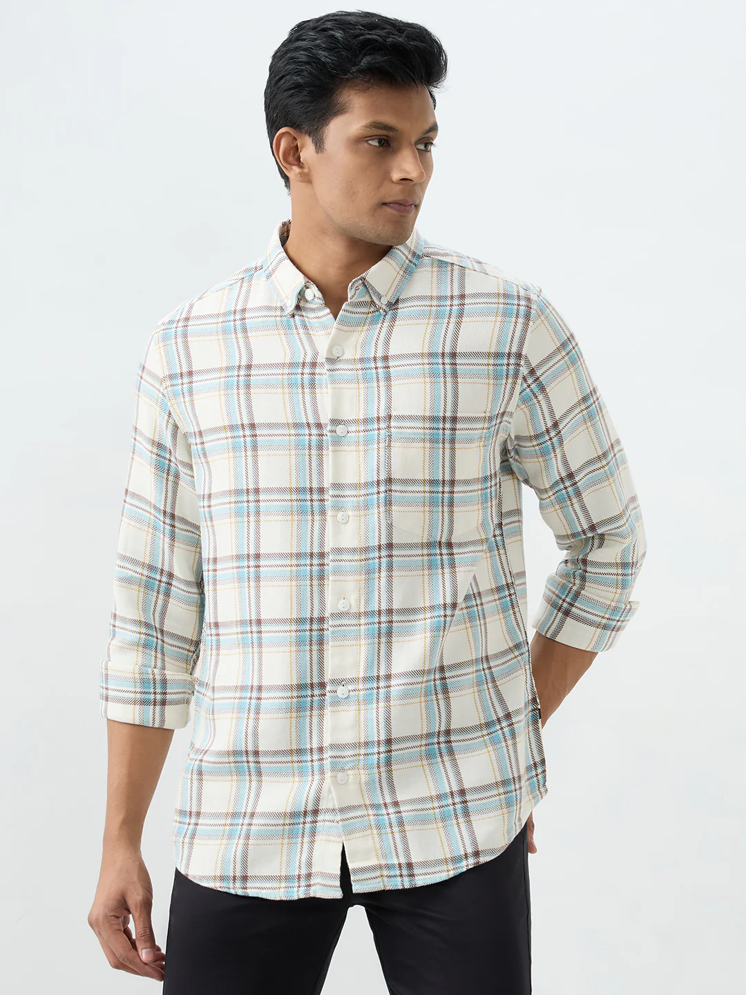 Men Shirt White Regular Fit - Image 2