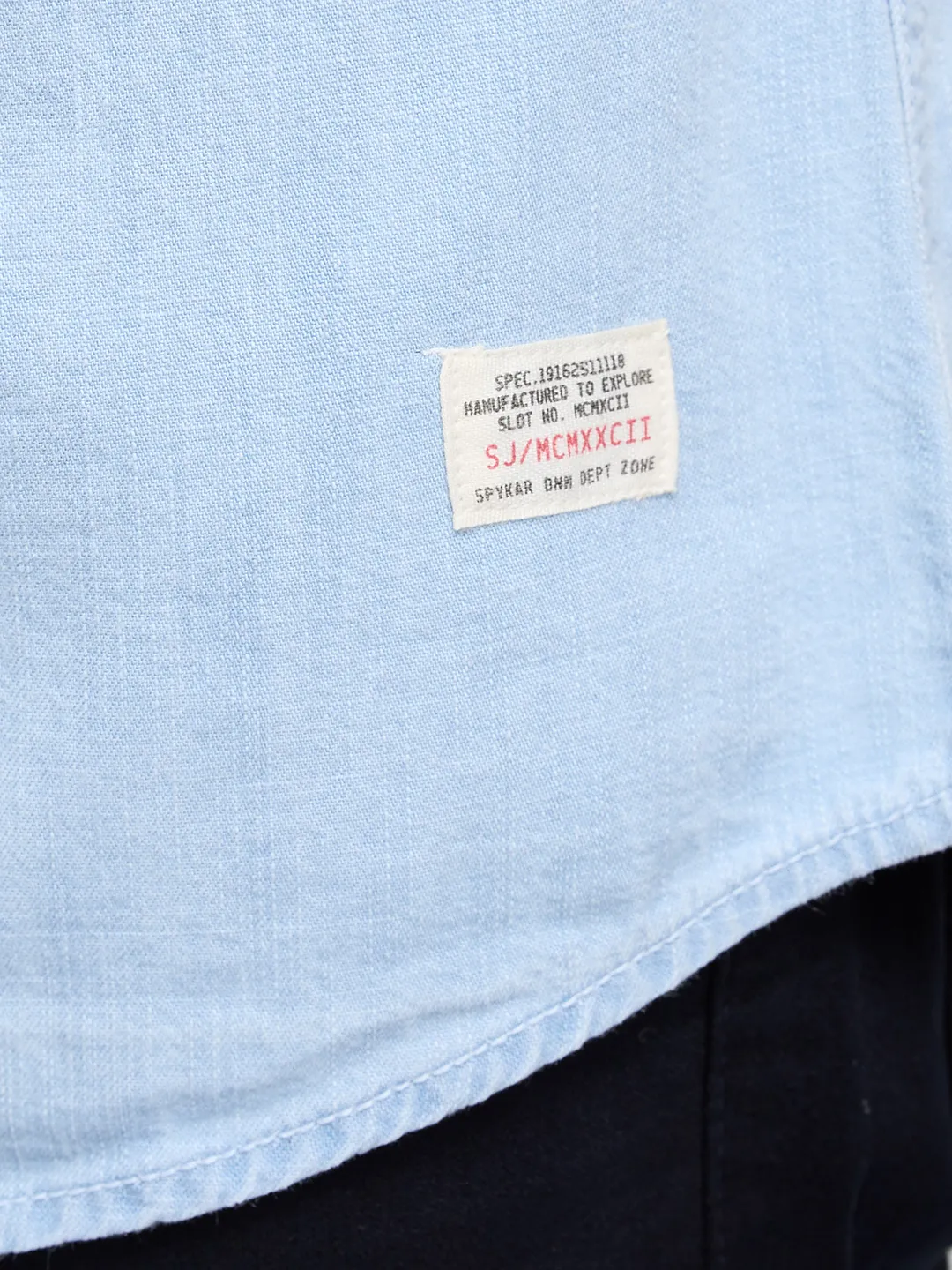 Men Shirt Denim Light Blue Regular Fit - Image 8