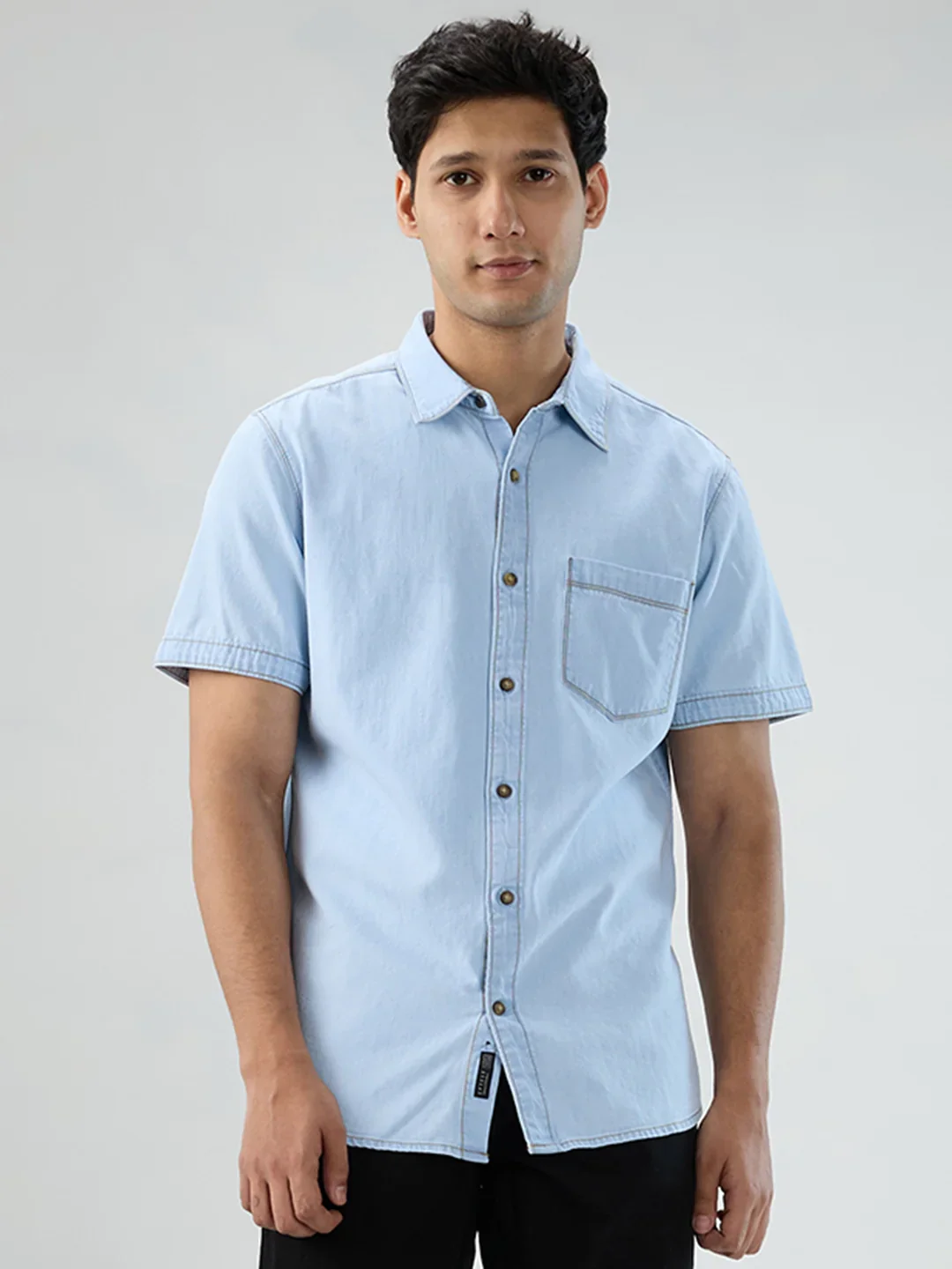Men Shirt Light Blue Regular Fit