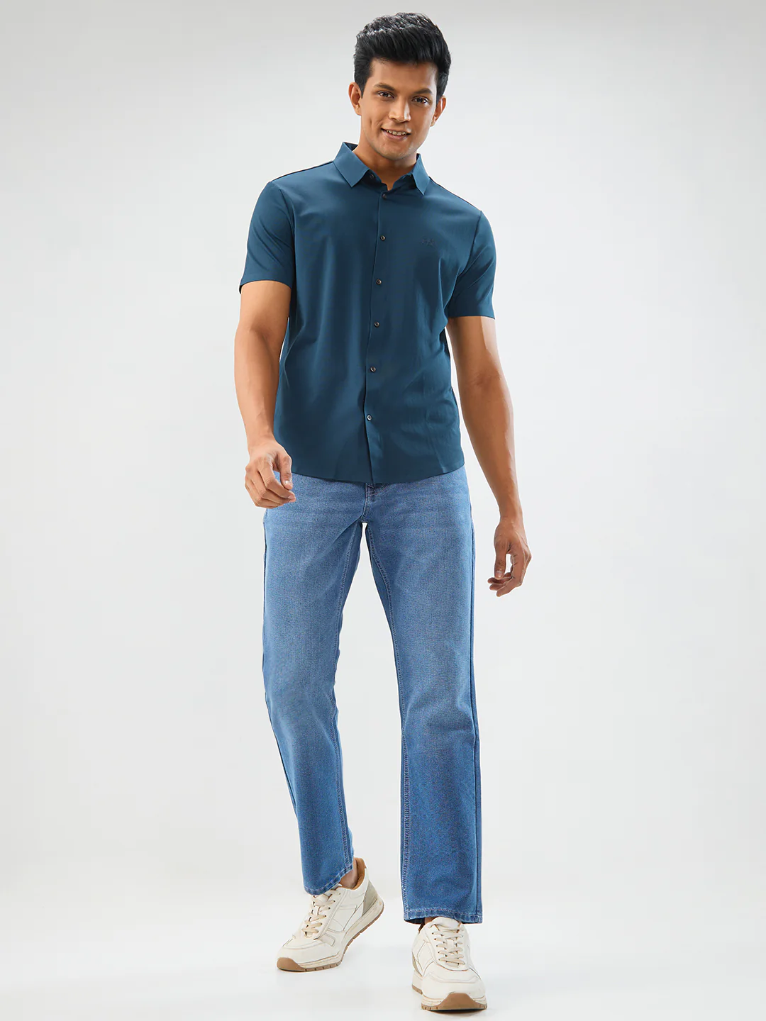 Men Shirt Green Slim Fit - Image 5