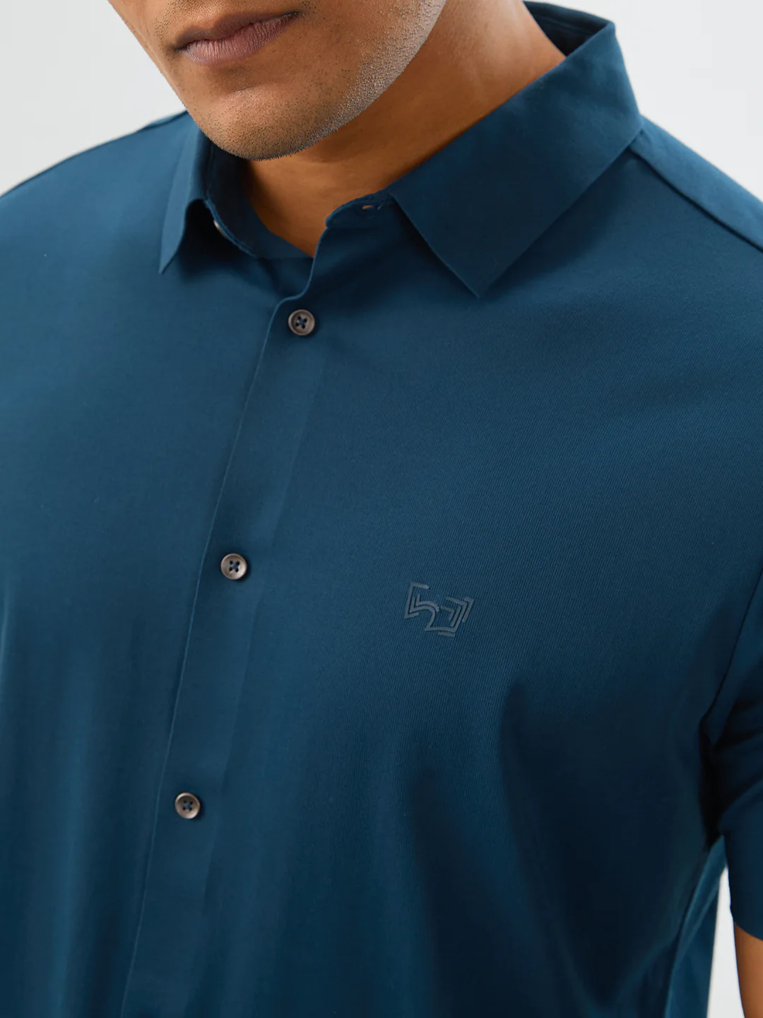 Men Shirt Green Slim Fit - Image 6