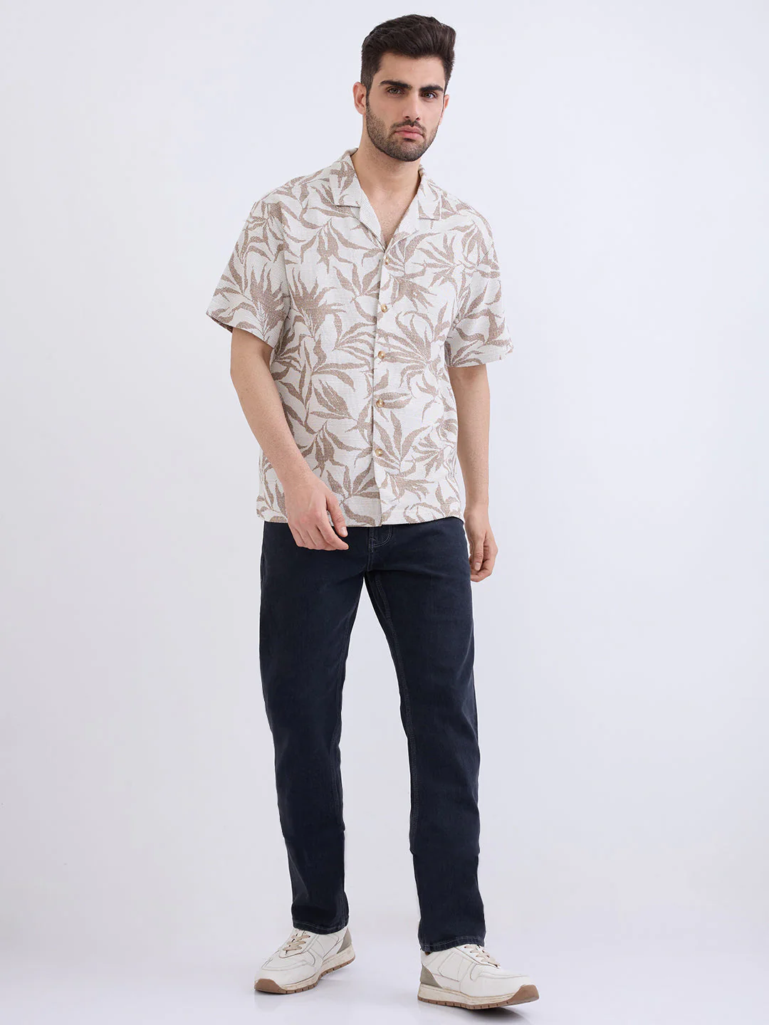 Men Shirt Beige Relaxed Fit - Image 12