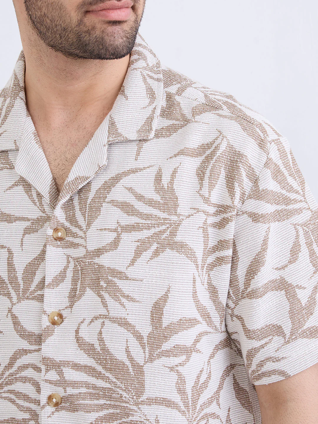 Men Shirt Beige Relaxed Fit - Image 13