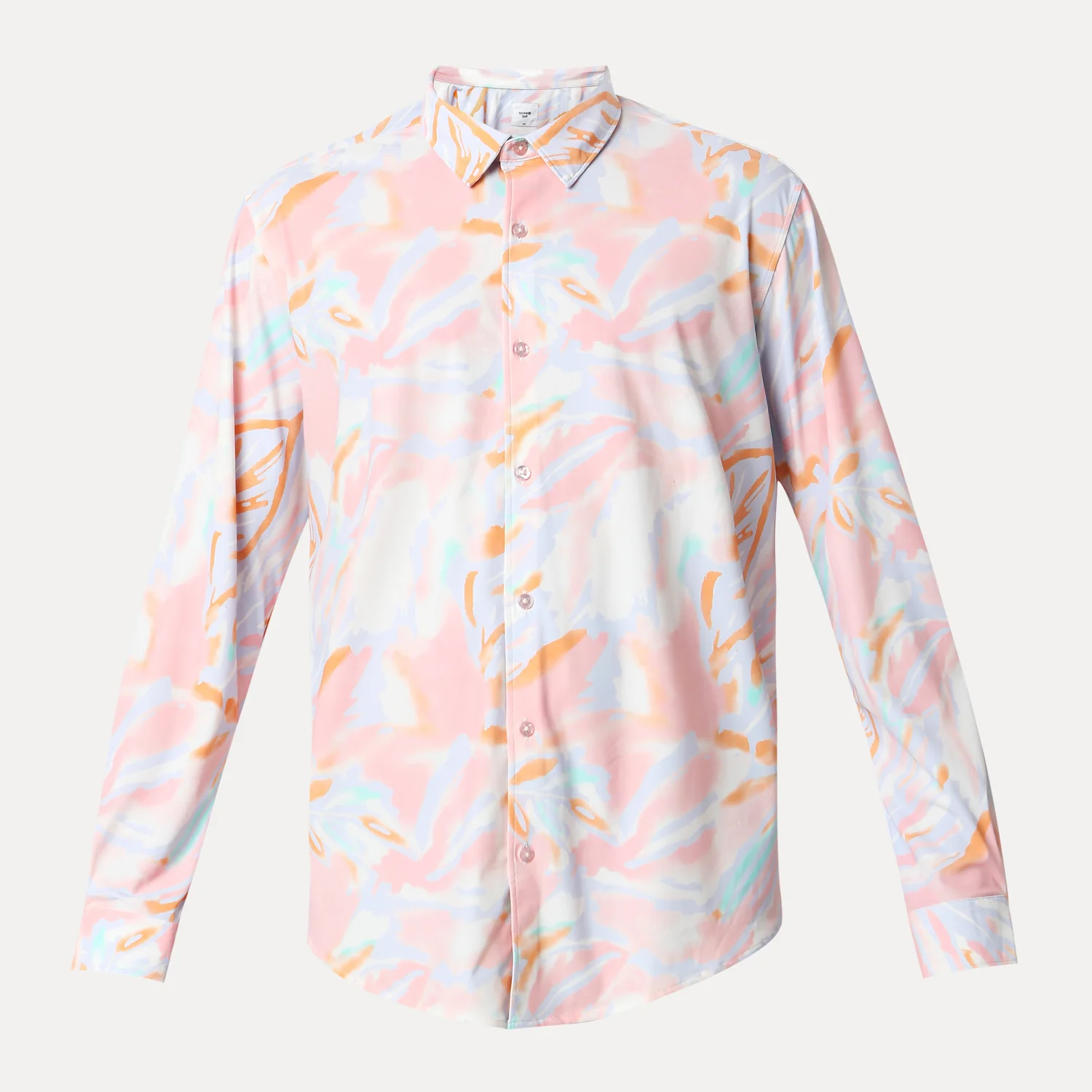 Men Shirt Print Pink Slim Fit - Image 8