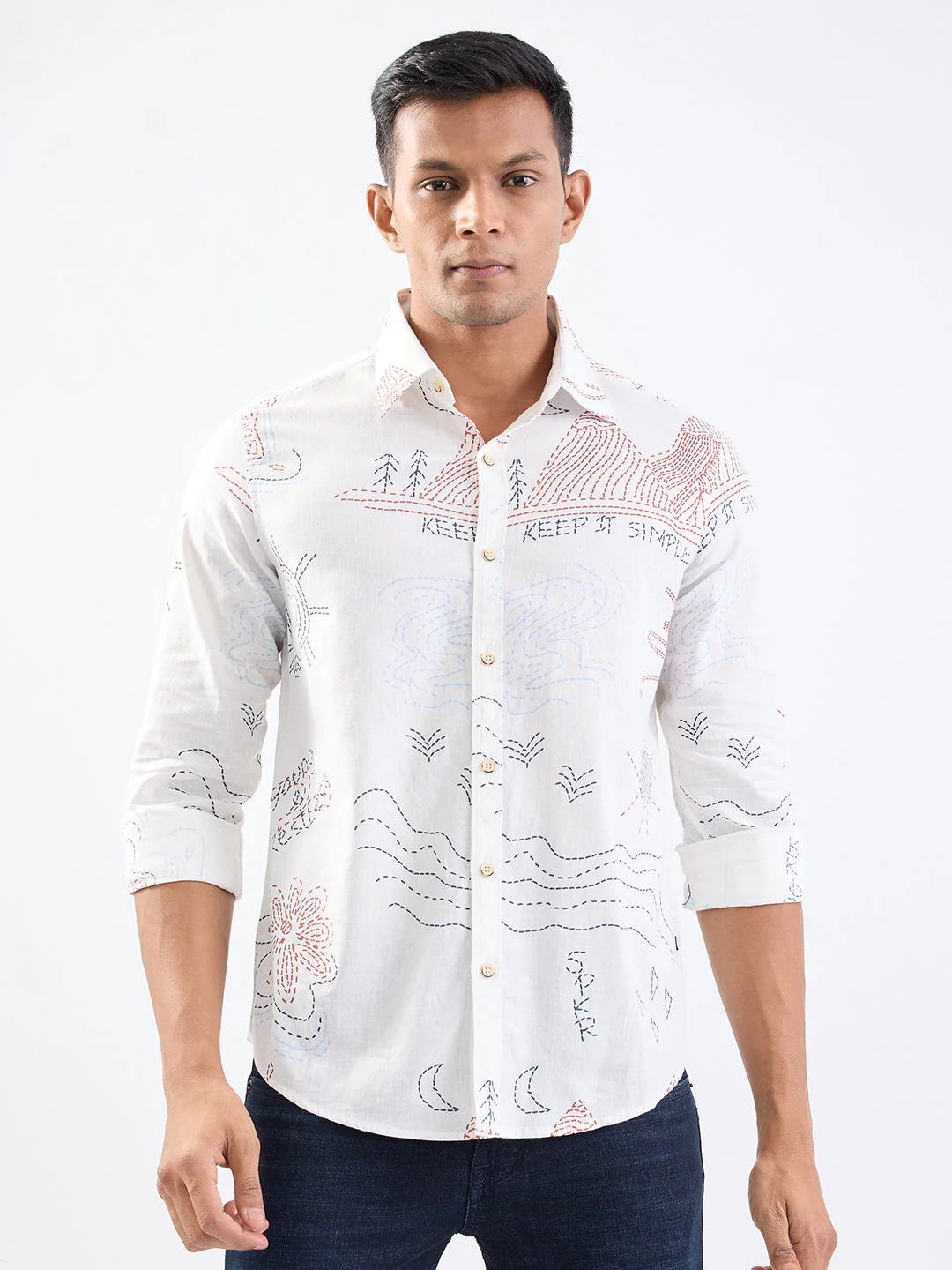 Men Shirt White Slim Fit - Image 2