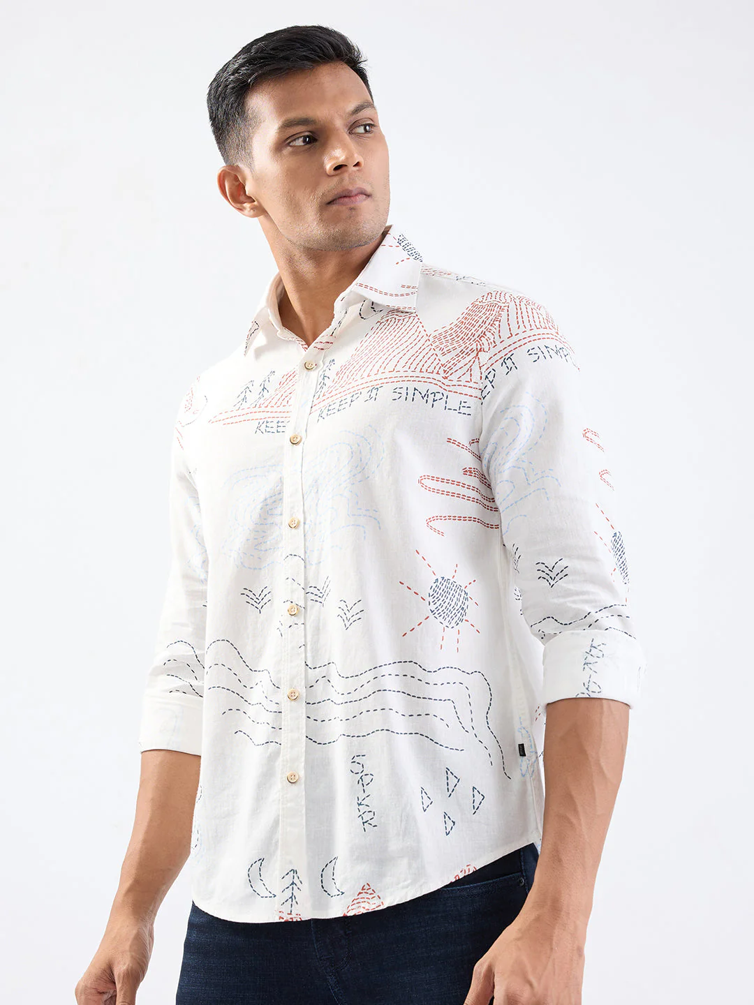 Men Shirt White Slim Fit - Image 3