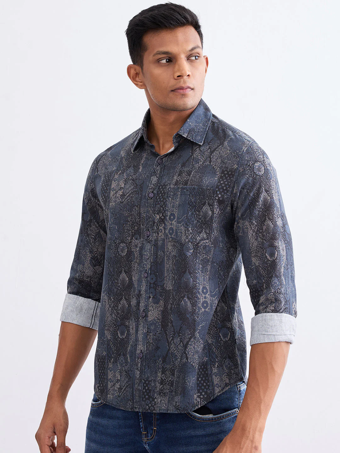 Men Shirt Blue Slim Fit
