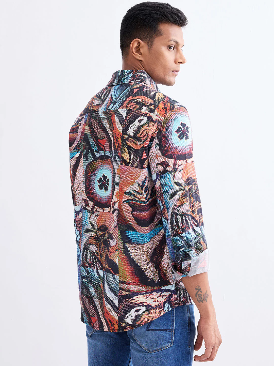 Men Shirt Red Slim Fit - Image 4