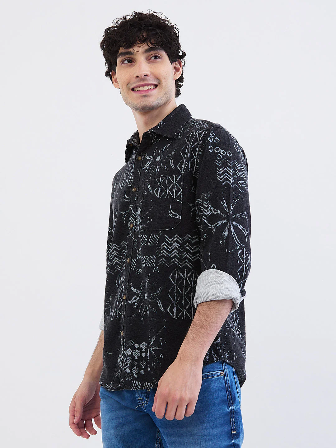 Men Shirt Black Slim Fit - Image 3