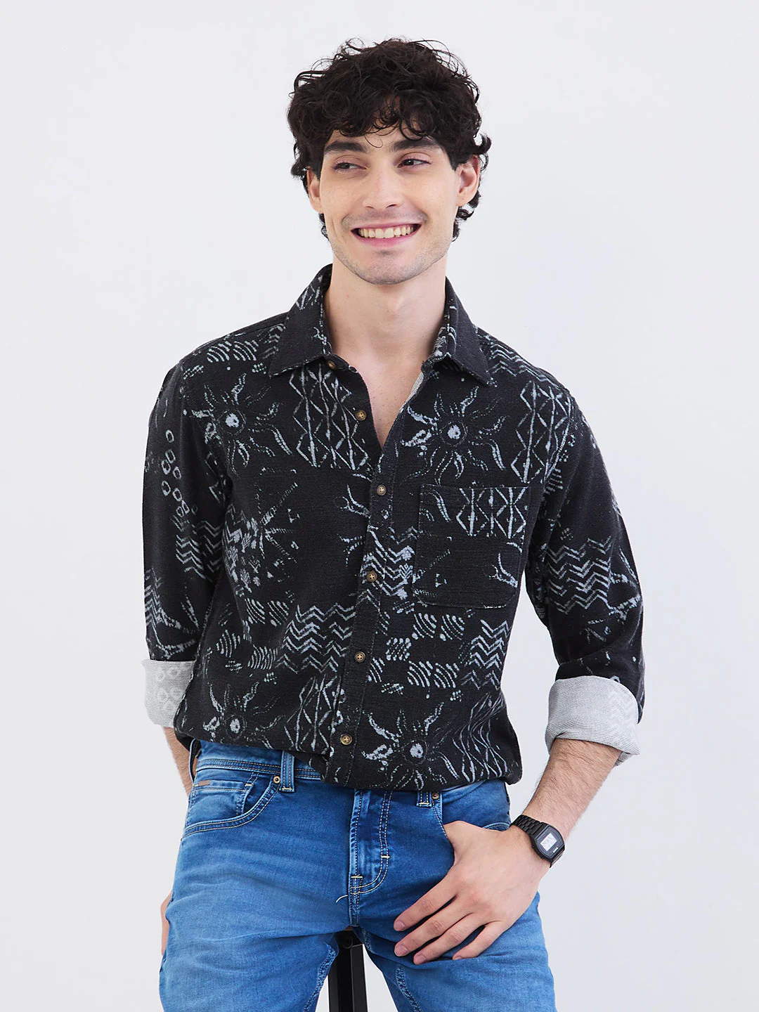 Men Shirt Black Slim Fit - Image 7