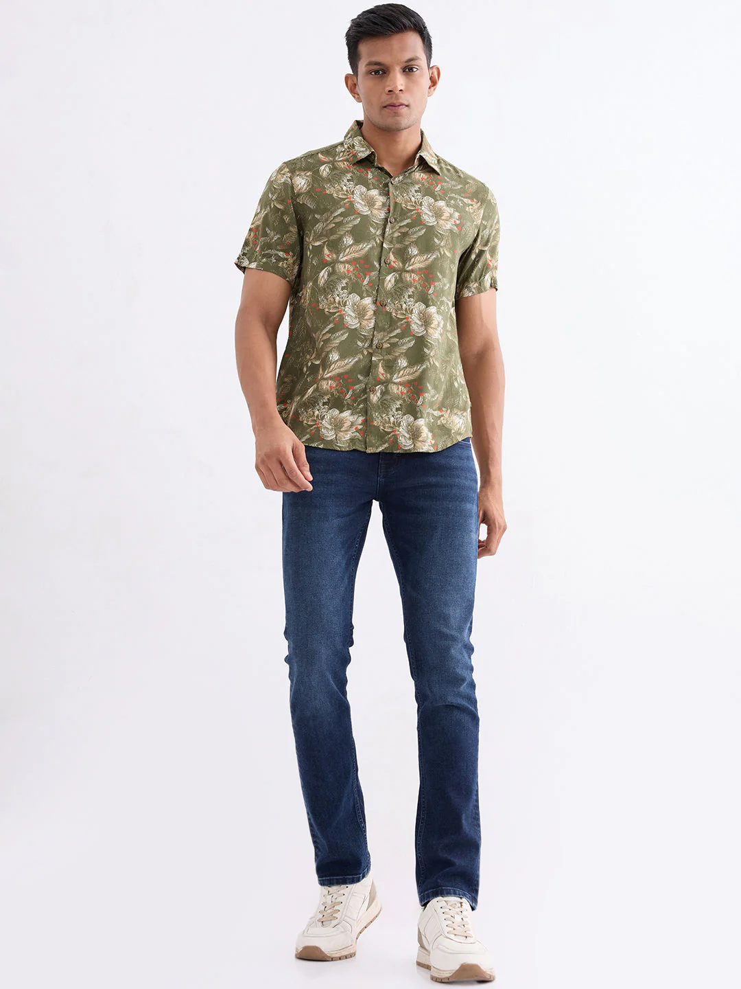 Men Shirt Green Slim Fit - Image 5