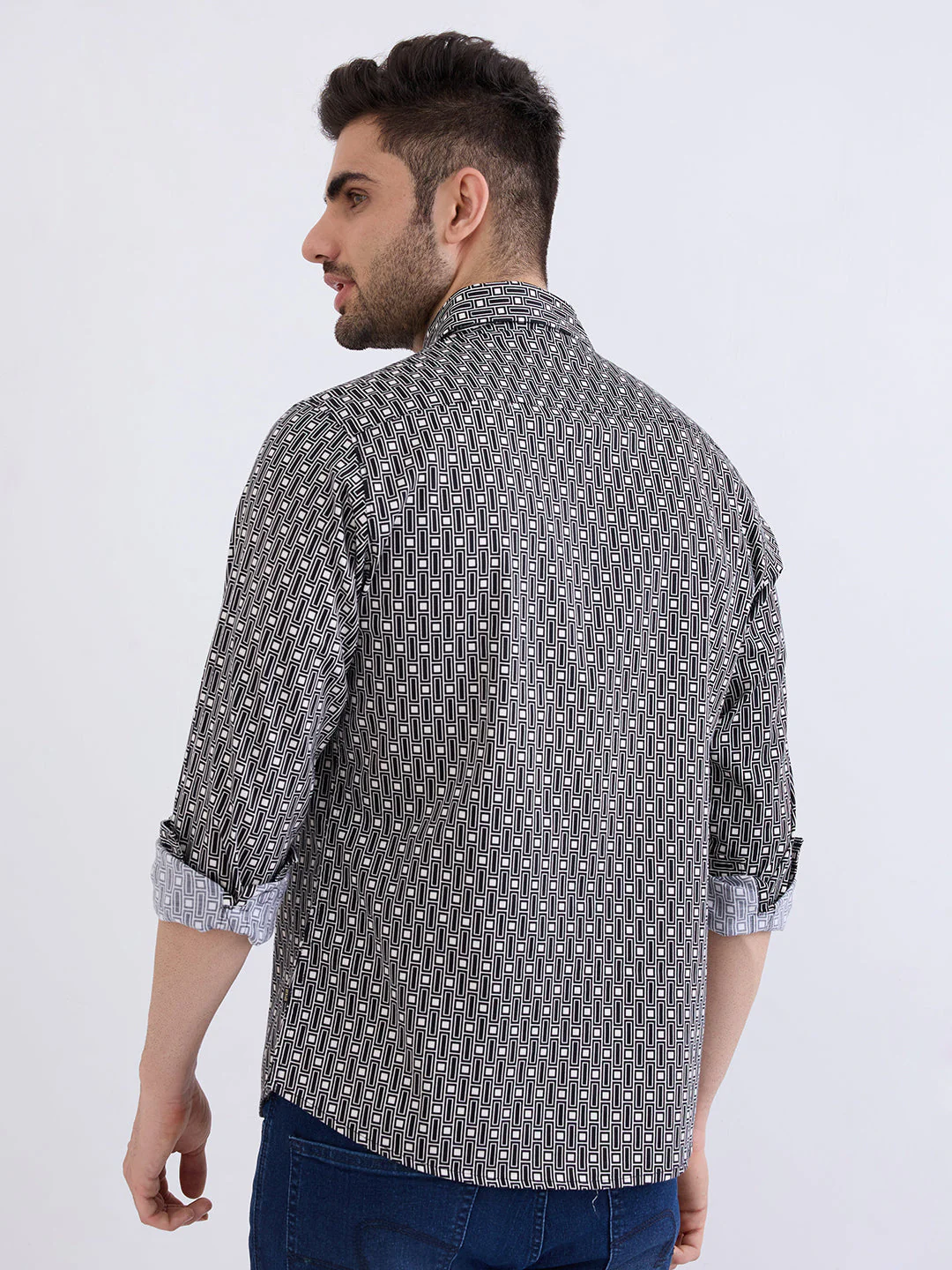 Men Shirt Black Slim Fit - Image 4