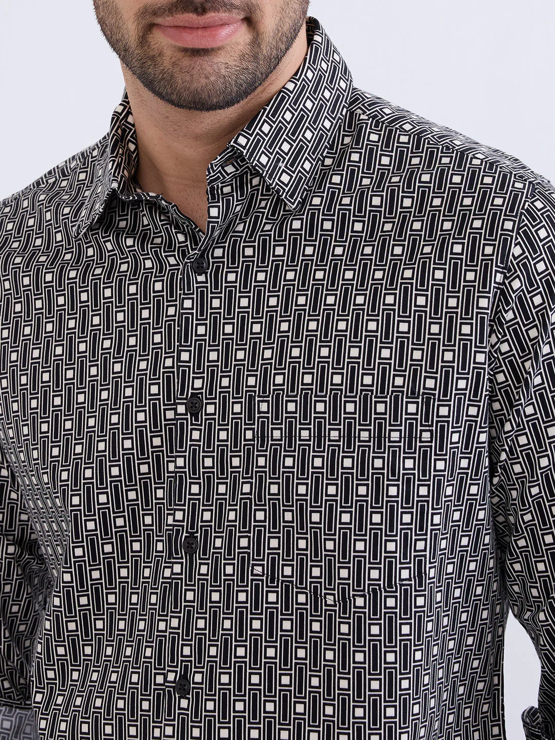 Men Shirt Black Slim Fit - Image 6