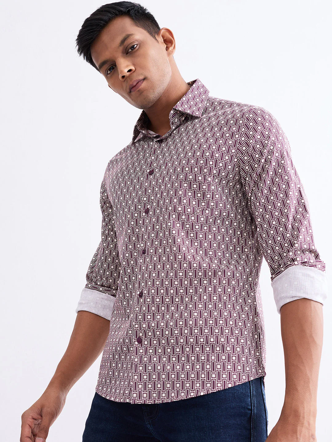 Men Shirt Red Slim Fit