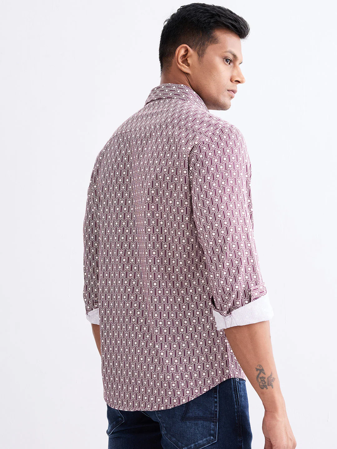 Men Shirt Red Slim Fit - Image 4