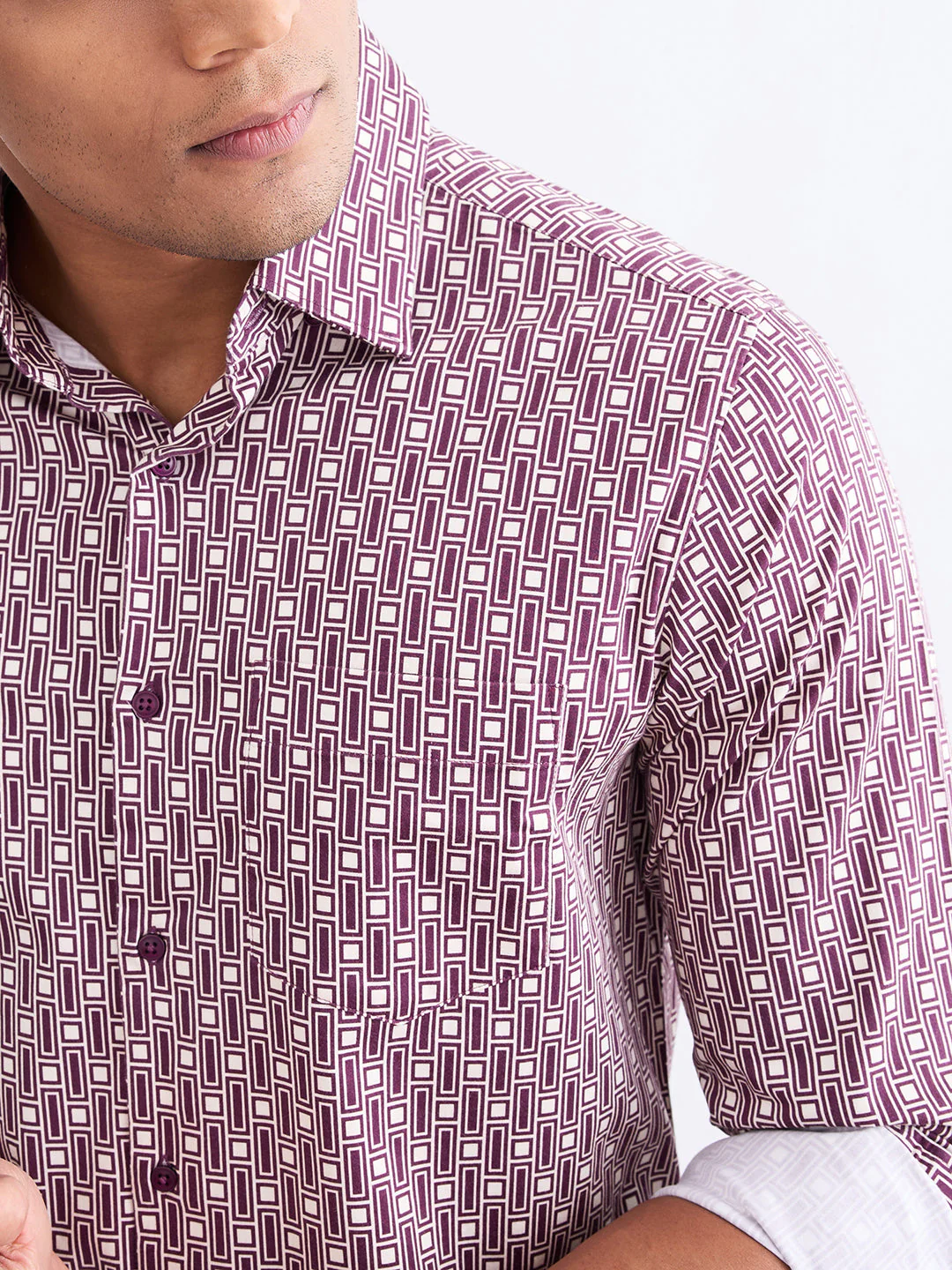Men Shirt Red Slim Fit - Image 6