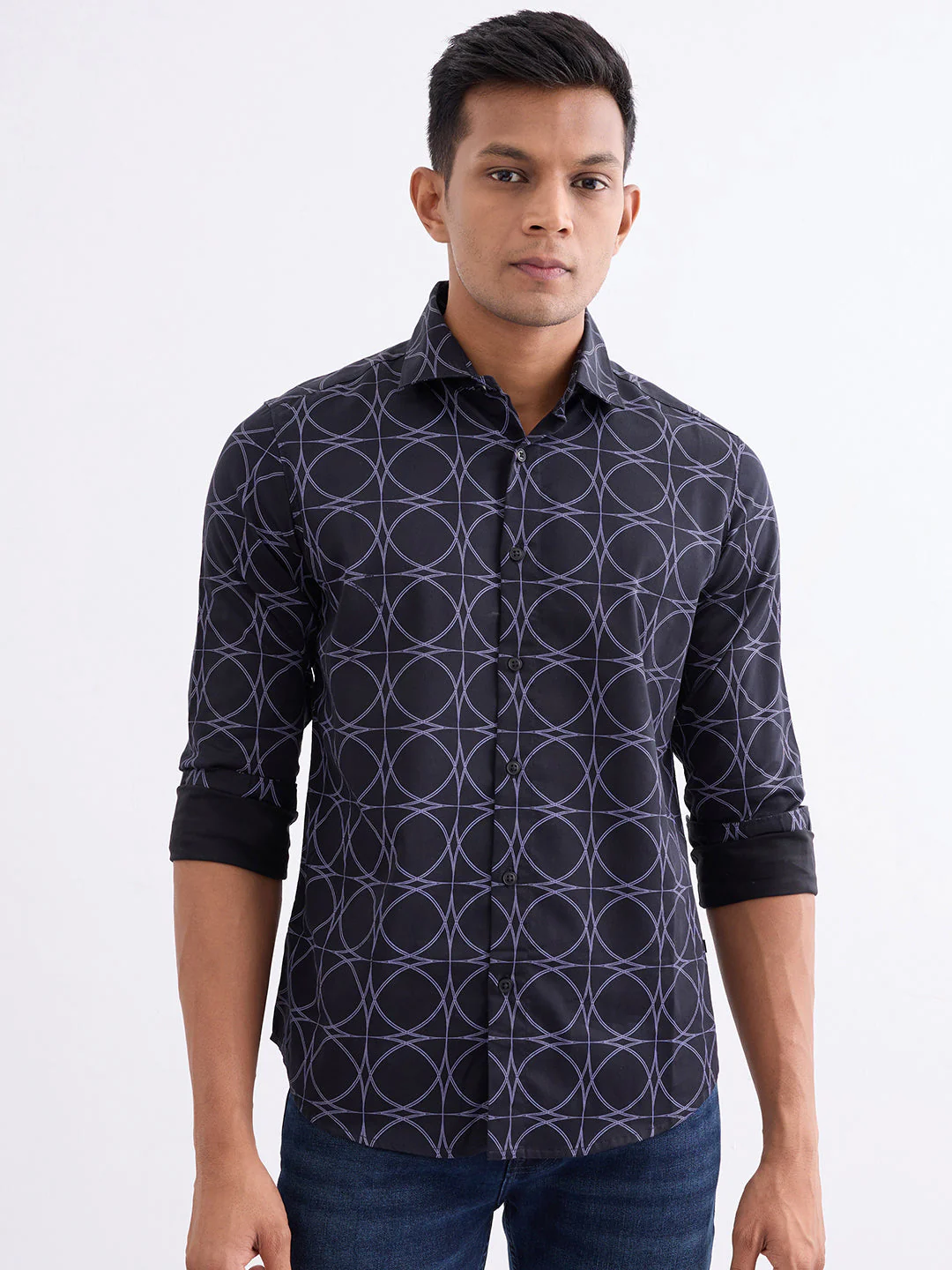 Men Shirt Black Slim Fit - Image 2