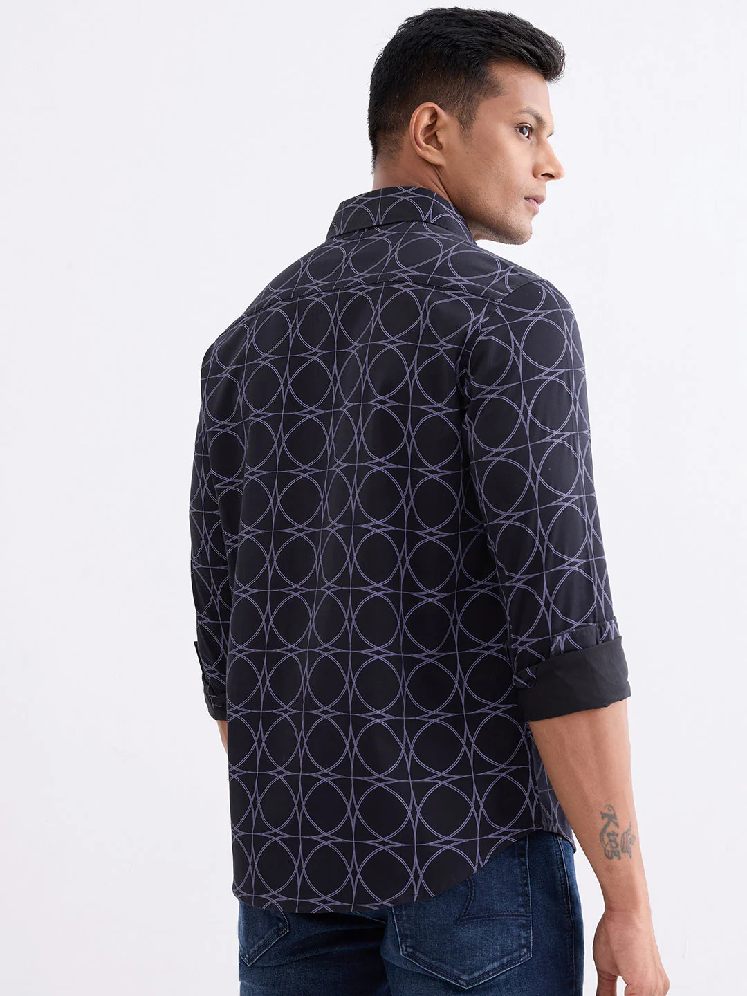 Men Shirt Black Slim Fit - Image 4