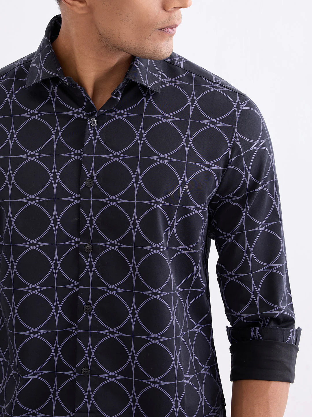 Men Shirt Black Slim Fit - Image 6
