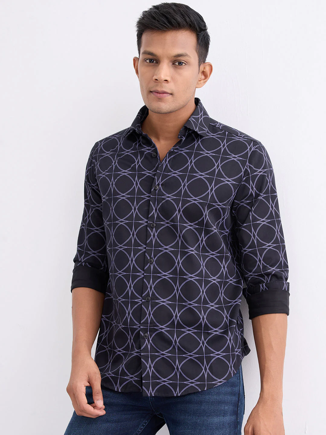 Men Shirt Black Slim Fit - Image 7