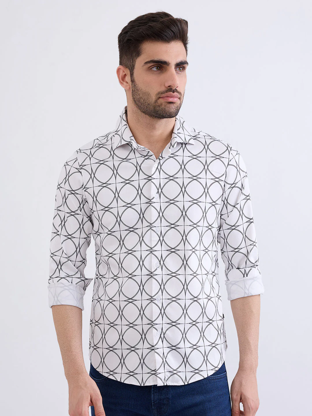 Men Shirt White Slim Fit - Image 2