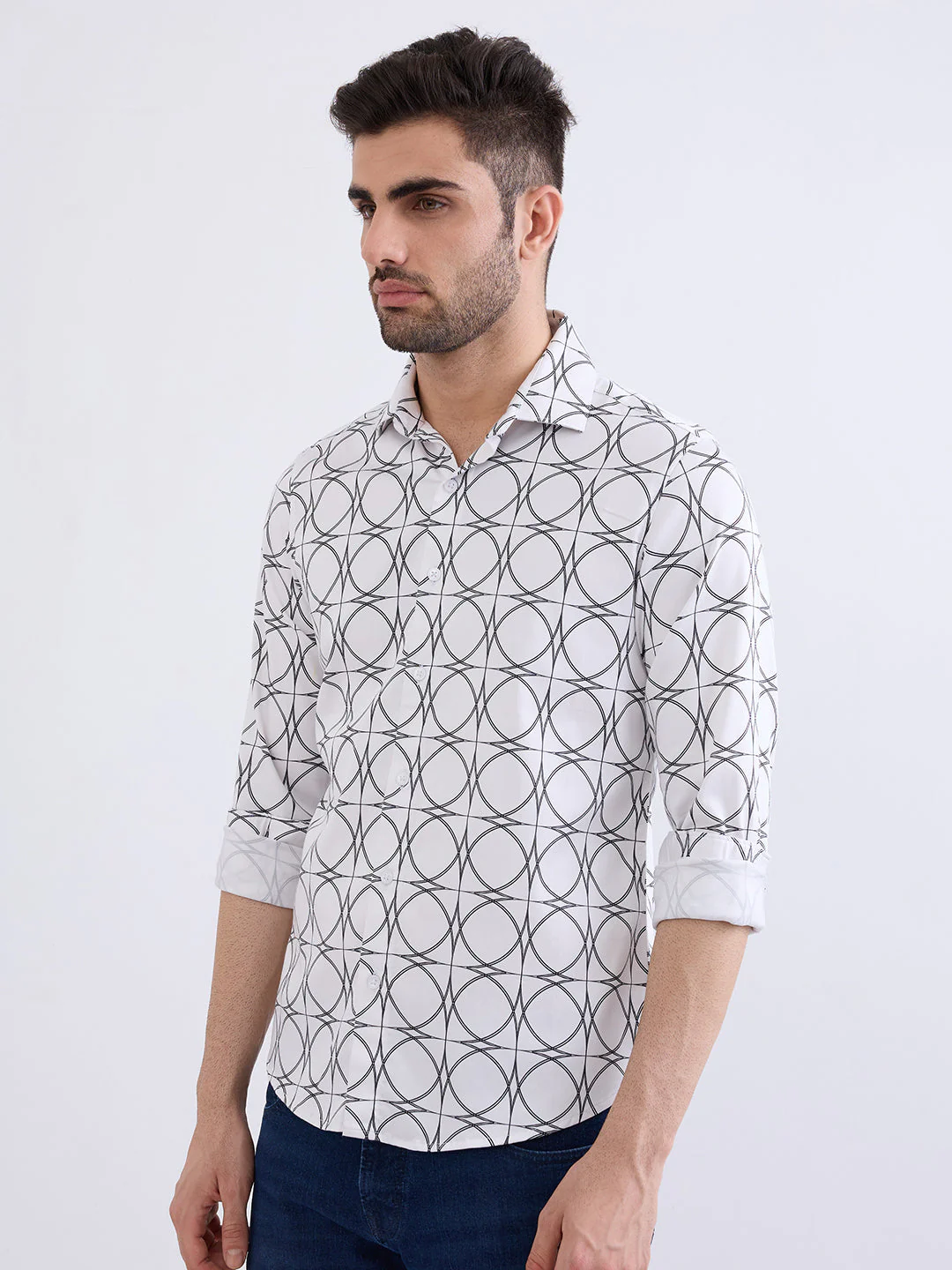 Men Shirt White Slim Fit - Image 3