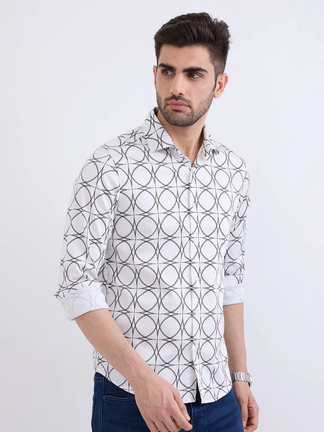 Men Shirt White Slim Fit - Image 7