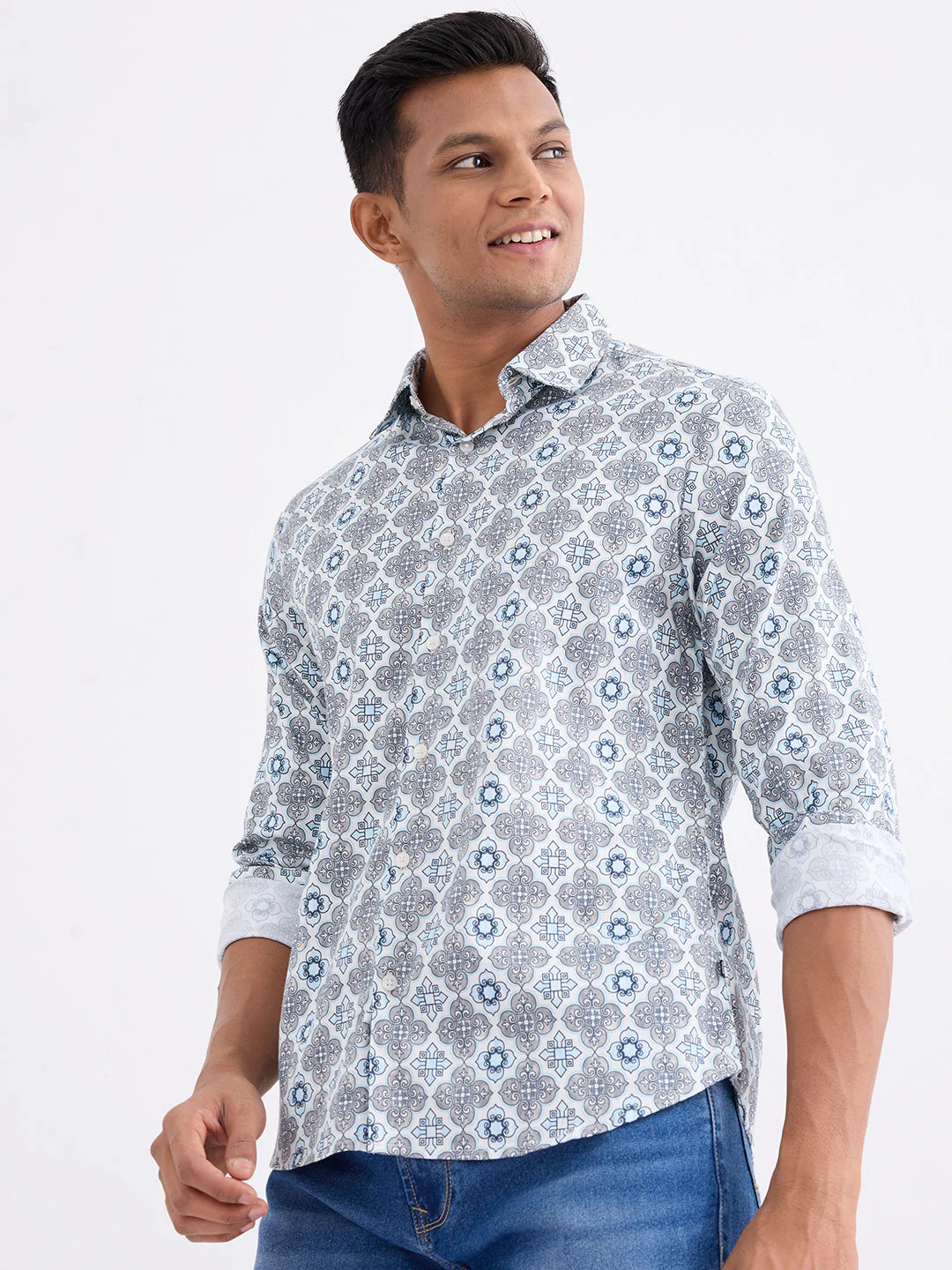Men Shirt Blue Slim Fit